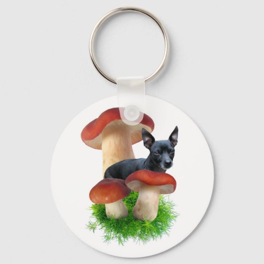 Red Mushroom Dog Sleutelhanger (Voorkant)