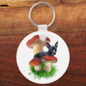 Red Mushroom Dog Sleutelhanger (Voorkant)