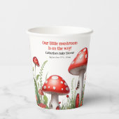 Red Mushroom Fungi Woodland Baby shower Papieren Bekers (Achterkant)