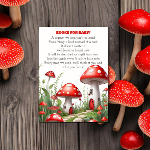 Red Mushroom Fungi Woodland Boeken voor Baby Informatiekaartje