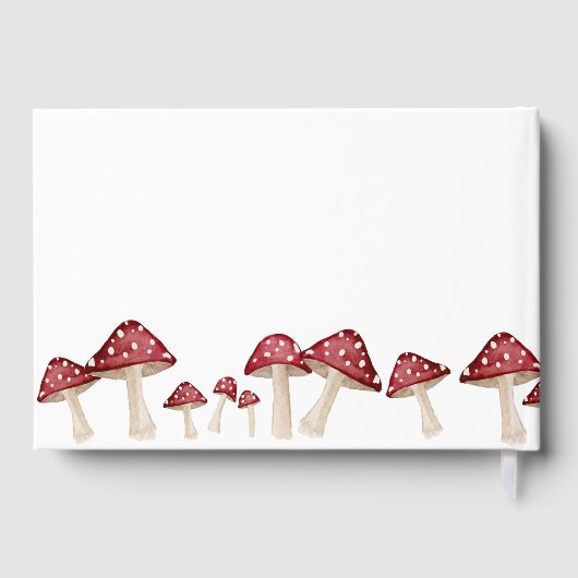 Red Mushroom Little Fun Guy Woodland Baby shower Gastenboek (Achterkant)
