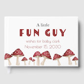 Red Mushroom Little Fun Guy Woodland Baby shower Gastenboek (Voorkant)