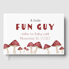 Red Mushroom Little Fun Guy Woodland Baby shower Gastenboek