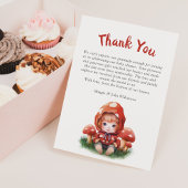 Red Mushroom Meisje Baby shower Dank u Bedankkaart