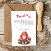 Red Mushroom Meisje Baby shower Dank u Bedankkaart