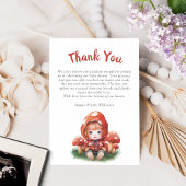 Red Mushroom Meisje Baby shower Dank u Bedankkaart