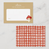 Red Mushroom Picknick Baby shower Ouderschap Advie Notitiekaartje (Voorkant / Achterkant)