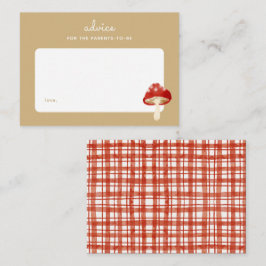 Red Mushroom Picknick Baby shower Ouderschap Advie Notitiekaartje
