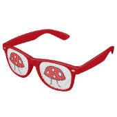 Red Mushroom Retro Party Shades Retro Zonnebril (Gekanteld)