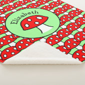 Red Mushroom Sherpa Blanket Sherpa Deken (3/4)