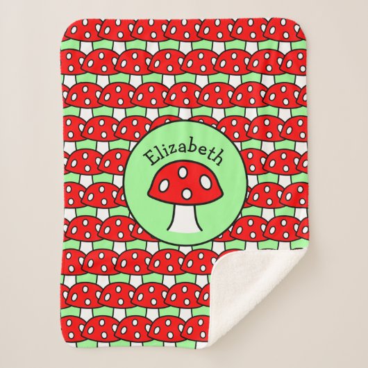 Red Mushroom Sherpa Blanket Sherpa Deken (Voorkant)