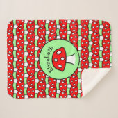 Red Mushroom Sherpa Blanket Sherpa Deken (Voorkant (horizontaal))