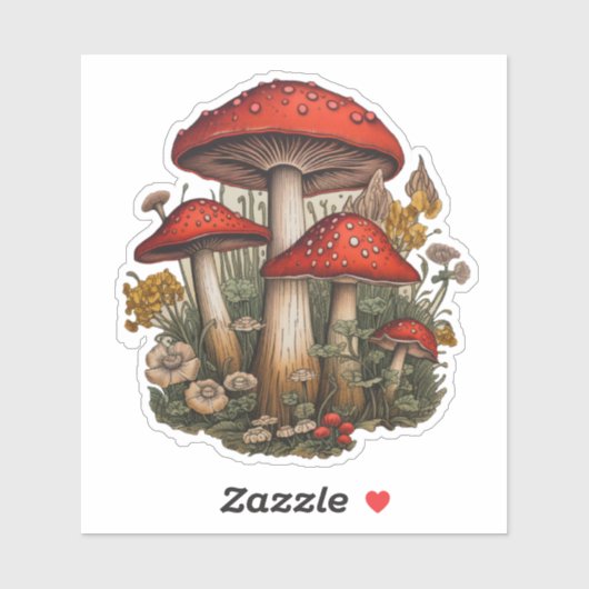 Red Mushroom Sticker (Vel)