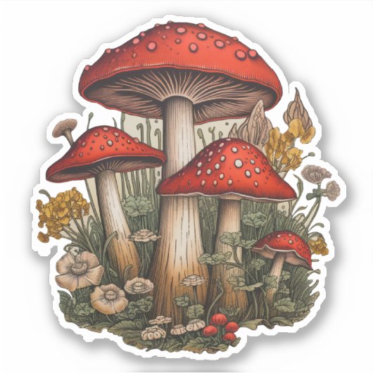 Red Mushroom Sticker (Voorkant)