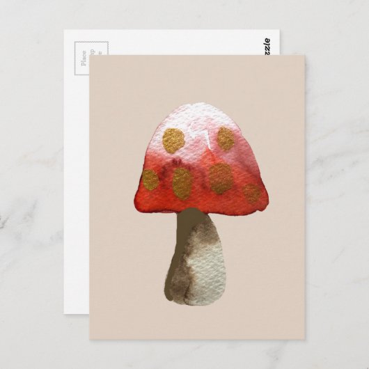 Red Mushroom Toadstool magie Briefkaart (Voorkant / Achterkant)