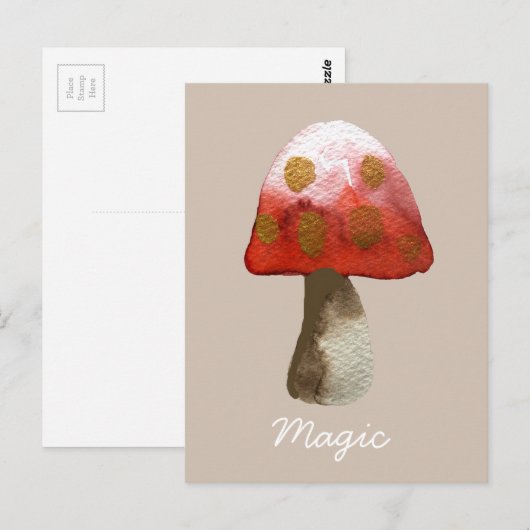 Red Mushroom Toadstool magie Briefkaart (Voorkant / Achterkant)