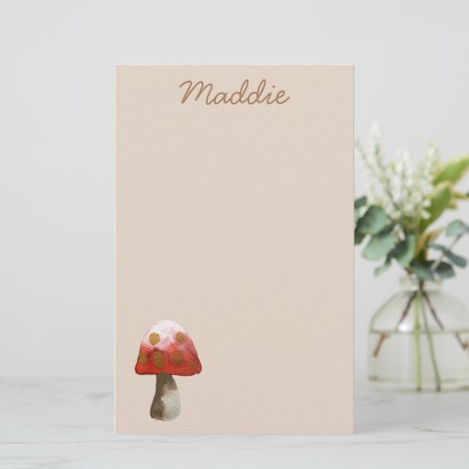 Red Mushroom Toadstool magie Briefpapier (Staand voorkant)