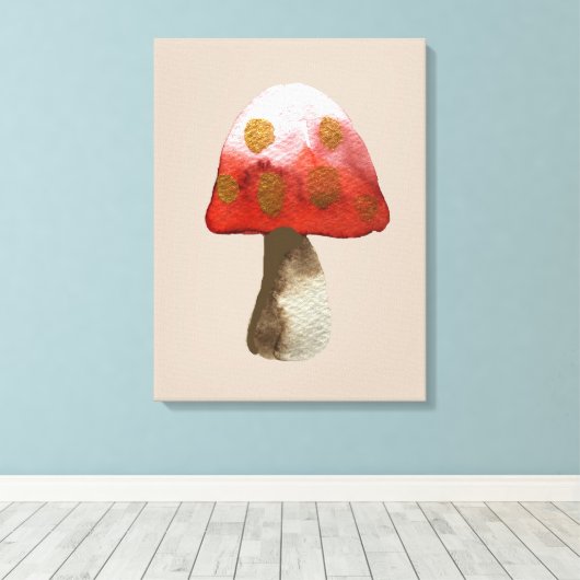 Red Mushroom Toadstool magie Canvas Afdruk (Insitu (Houten vloer))