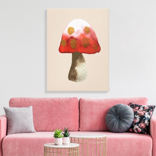 Red Mushroom Toadstool magie Canvas Afdruk (Insitu (Woonkamer))