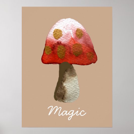 Red Mushroom Toadstool magie Poster (Voorkant)