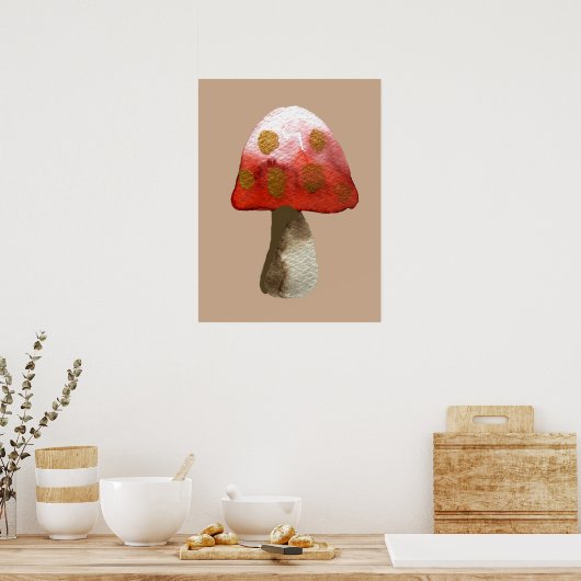 Red Mushroom Toadstool magie Poster (Keuken)
