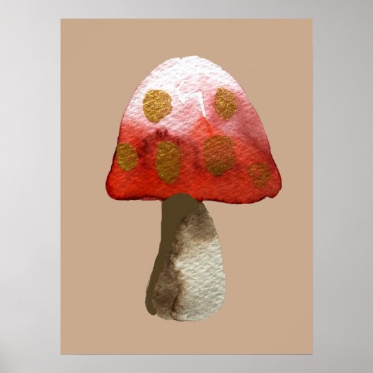Red Mushroom Toadstool magie Poster (Voorkant)