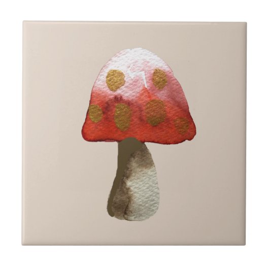 Red Mushroom Toadstool magie Tegeltje (Voorkant)