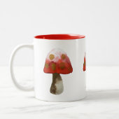 Red Mushroom Toadstool magie Tweekleurige Koffiemok (Links)