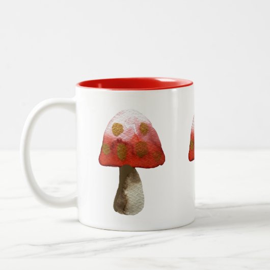 Red Mushroom Toadstool magie Tweekleurige Koffiemok (Links)