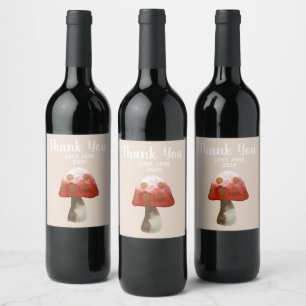 Red Mushroom Toadstool magie Wijn Etiket
