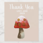 Red Mushroom Toadstool magie Wijn Etiket (Enkel label)