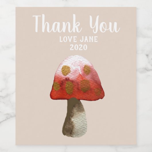 Red Mushroom Toadstool magie Wijn Etiket (Enkel label)