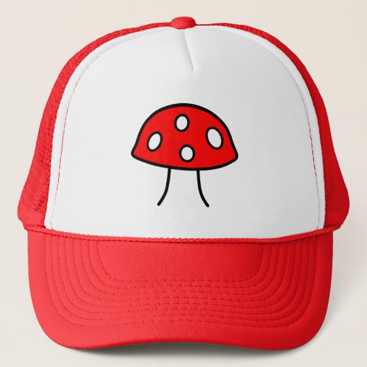Red Mushroom Trucker Hat Trucker Pet (Voorkant)