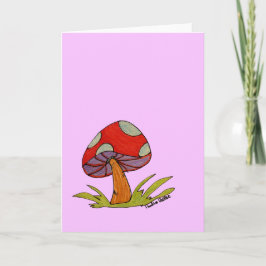 Red Mushroom with purple background Kaart