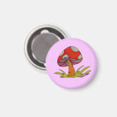 Red Mushroom with purple background Magneet (Voorkant / Achterkant)