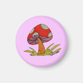 Red Mushroom with purple background Magneet (Voorkant)