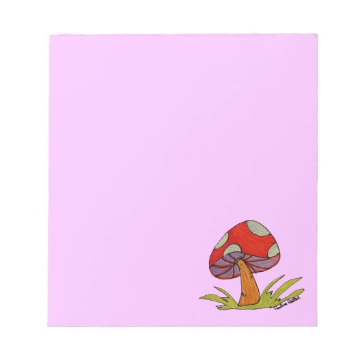 Red Mushroom with purple background Notitieblok (Voorkant)