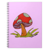 Red Mushroom with purple background Notitieboek (Voorkant)