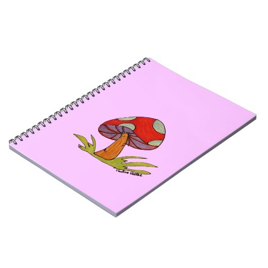 Red Mushroom with purple background Notitieboek (Linkerzijde)