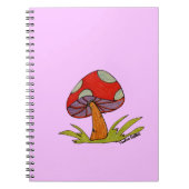 Red Mushroom with purple background Notitieboek (Voorkant)