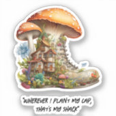 Red Mushroom Woodland Sticker (Voorkant)
