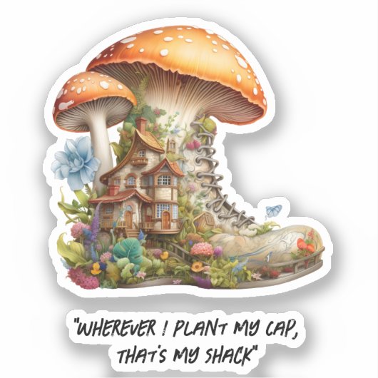 Red Mushroom Woodland Sticker (Voorkant)