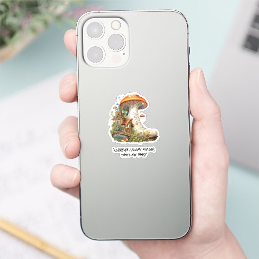 Red Mushroom Woodland Sticker (Telefoon)
