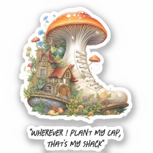 Red Mushroom Woodland Sticker (Voorkant)