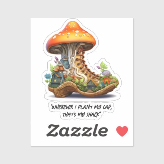 Red Mushroom Woodland Sticker (Vel)