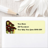 Red Mushrooms Retouradreslabel Etiket (Insitu)