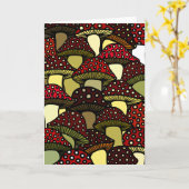 Red Mushrooms Wenskaart Kaart (Gele Bloem)
