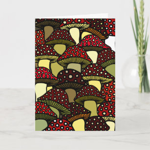 Red Mushrooms Wenskaart Kaart