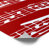 Red Music Notes Poster (Hoek)