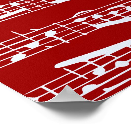Red Music Notes Poster (Hoek)